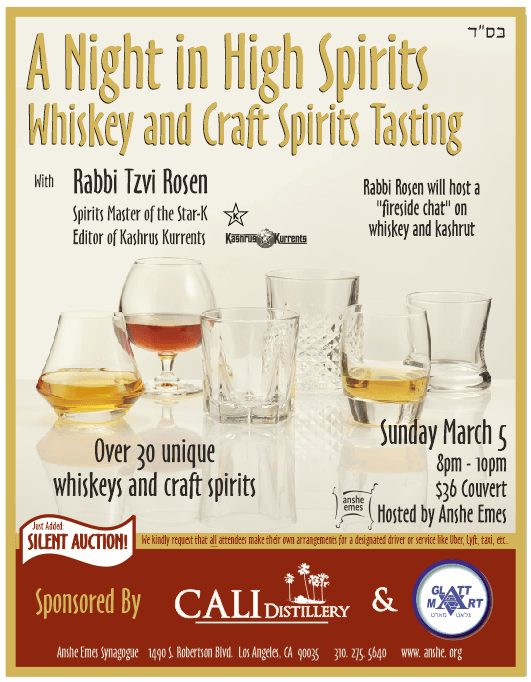 Kosher Whiskey and Spirits Tasting